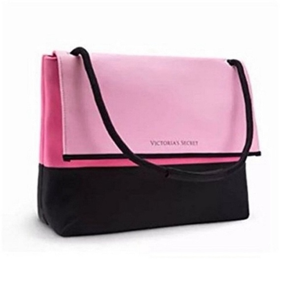 NWT NEW Victoria's Secret Insulated Padded Neoprene Tote Bag Black & Pink 🩷 - Picture 3 of 10